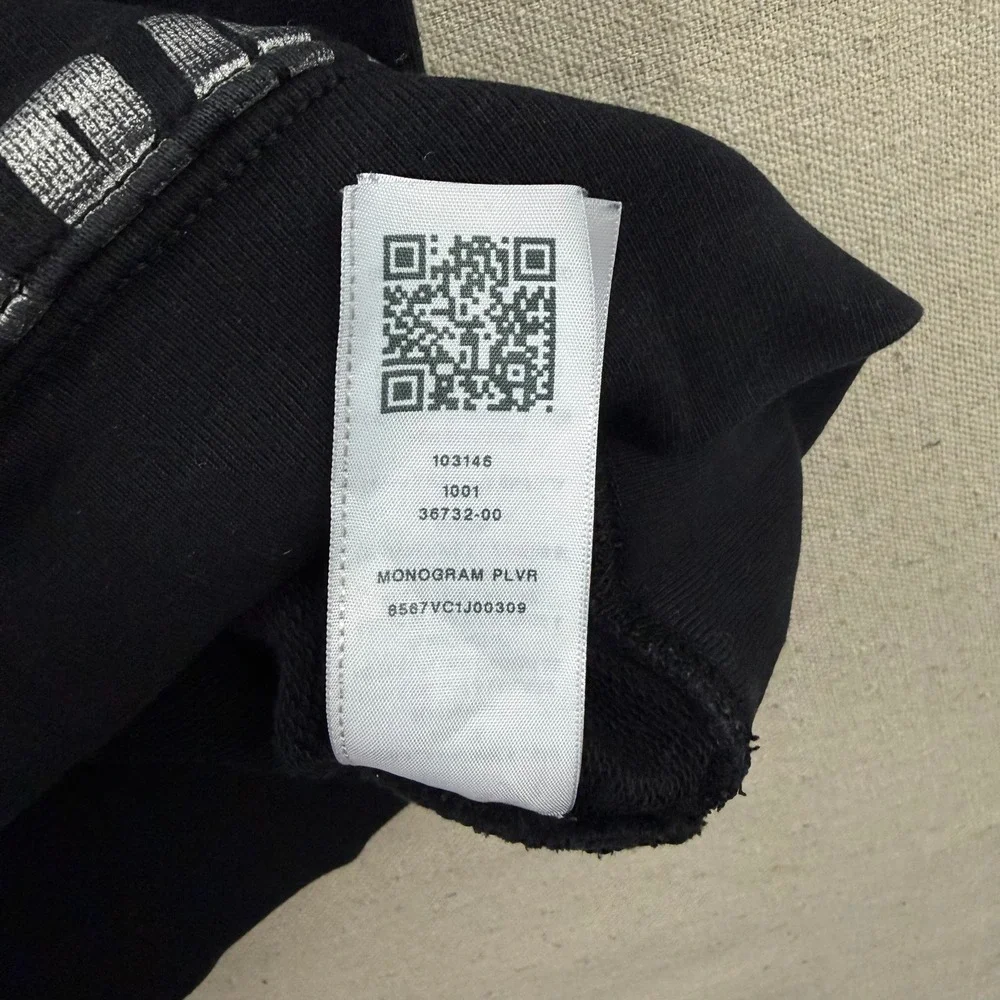 True Religion Hoodie Mens Large Olive Black Monogram Pullover Sweatshirt Logo